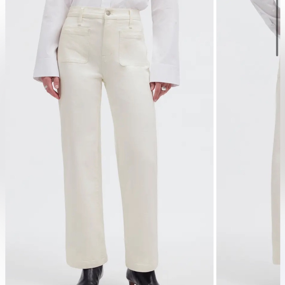 Madewell Emmett wide leg pant ecru- size 26